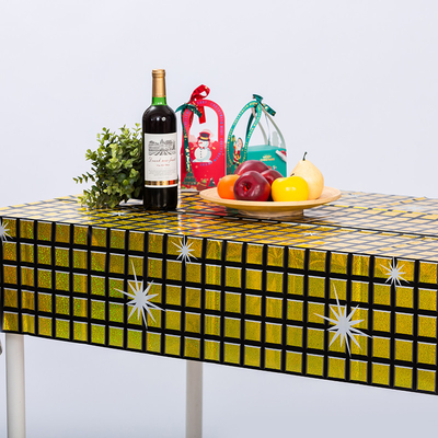 Laser Pet Film Shimmering Tablecloth Waterproof For Any Occasion Indoor / Outdoor Friendly Shine