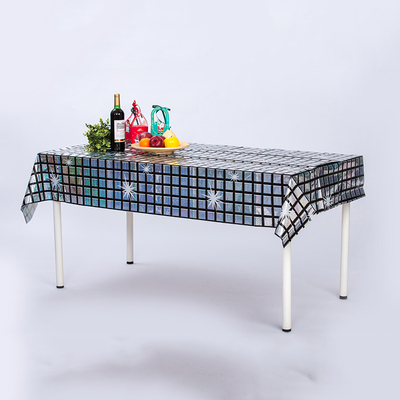 Sparkling Party Celebration Glittery Table Cloth Laser Pet Film Washable For Decorations