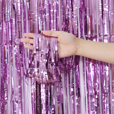 Purple Party Fringe Curtain With Modern Design For Vibrant Event Decoration